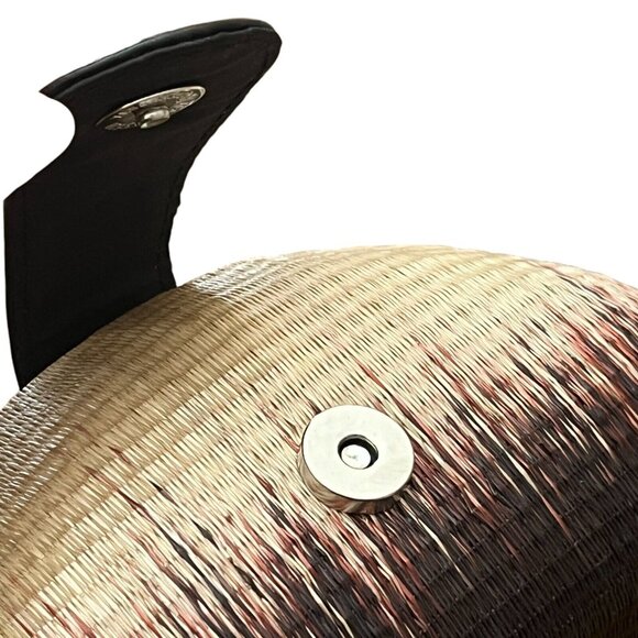 Le Sac For‎ Kultura Small Woven Natural Fibre Hard Case Purse Silver Chain Strap - Picture 3 of 13